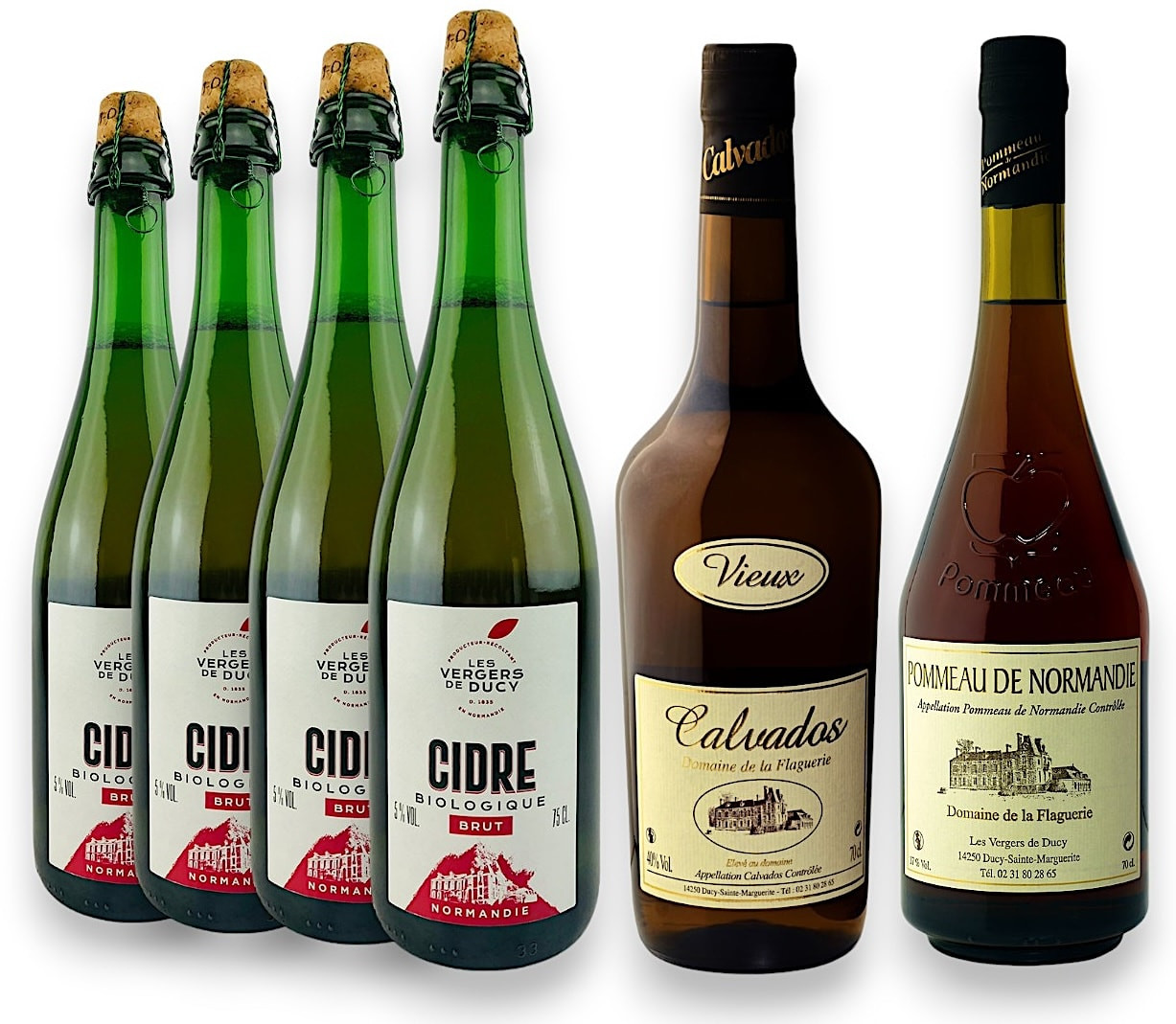 Bio Cidre/Calvados/Pommeau Kombi-Probierpaket (4 x 0,75l, 2 x 0,7l, 40% / 17%)