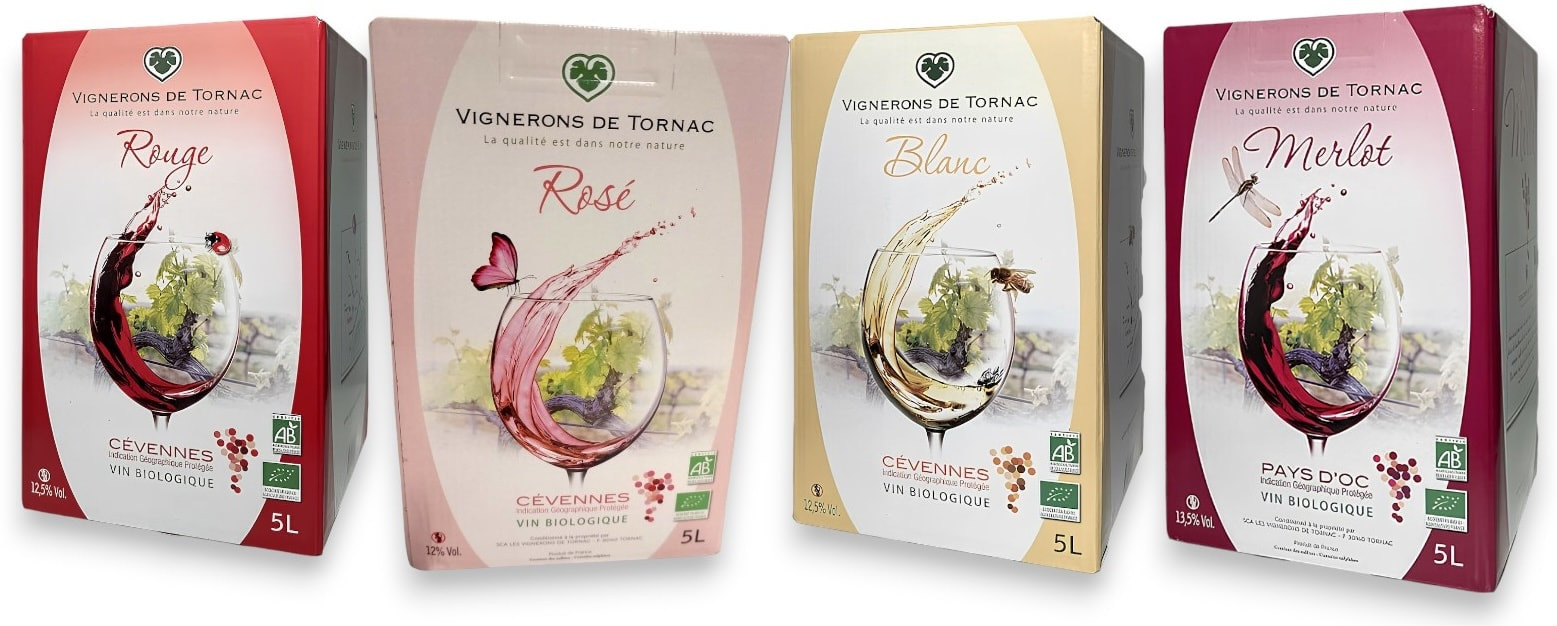 Frankreich/Cévennes BioWeine-Probierpaket (4 x 5-Liter BIB)